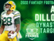 2022 Dynasty Target AJ DIllon Fantasy In Frames