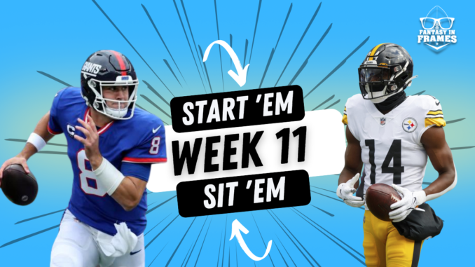 Starts and Sits for Week 11 (2022) Fantasy In Frames