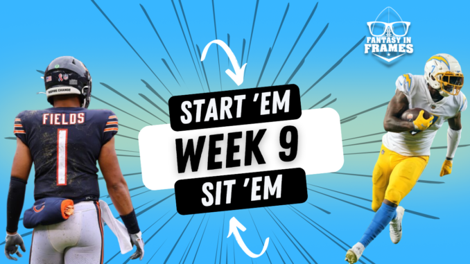 Starts and Sits for Week 9 (2022) Fantasy Football Fantasy In Frames