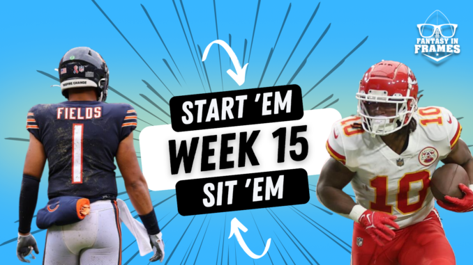 Fantasy Football Starts and Sits for Week 15 (2022) Fantasy In Frames