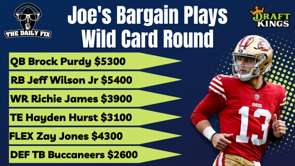 Joe's Bargain Tier Plays for The Wild Card Round (2023) Fantasy In Frames