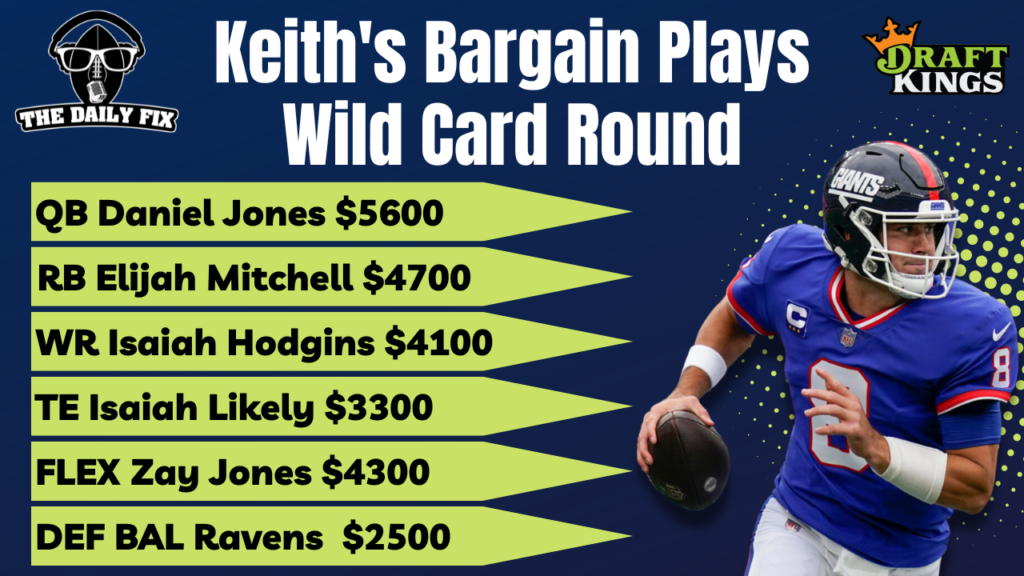 Keith's Bargain Tier Plays for The Wild Card Round (2023) Fantasy In Frames