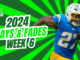 Plays And Fades Week 6 (2024) | Fantasy In Frames